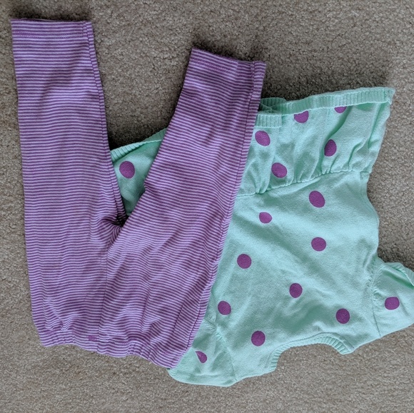 Polka dot short sleeve sweater with matching pants - Picture 2 of 3